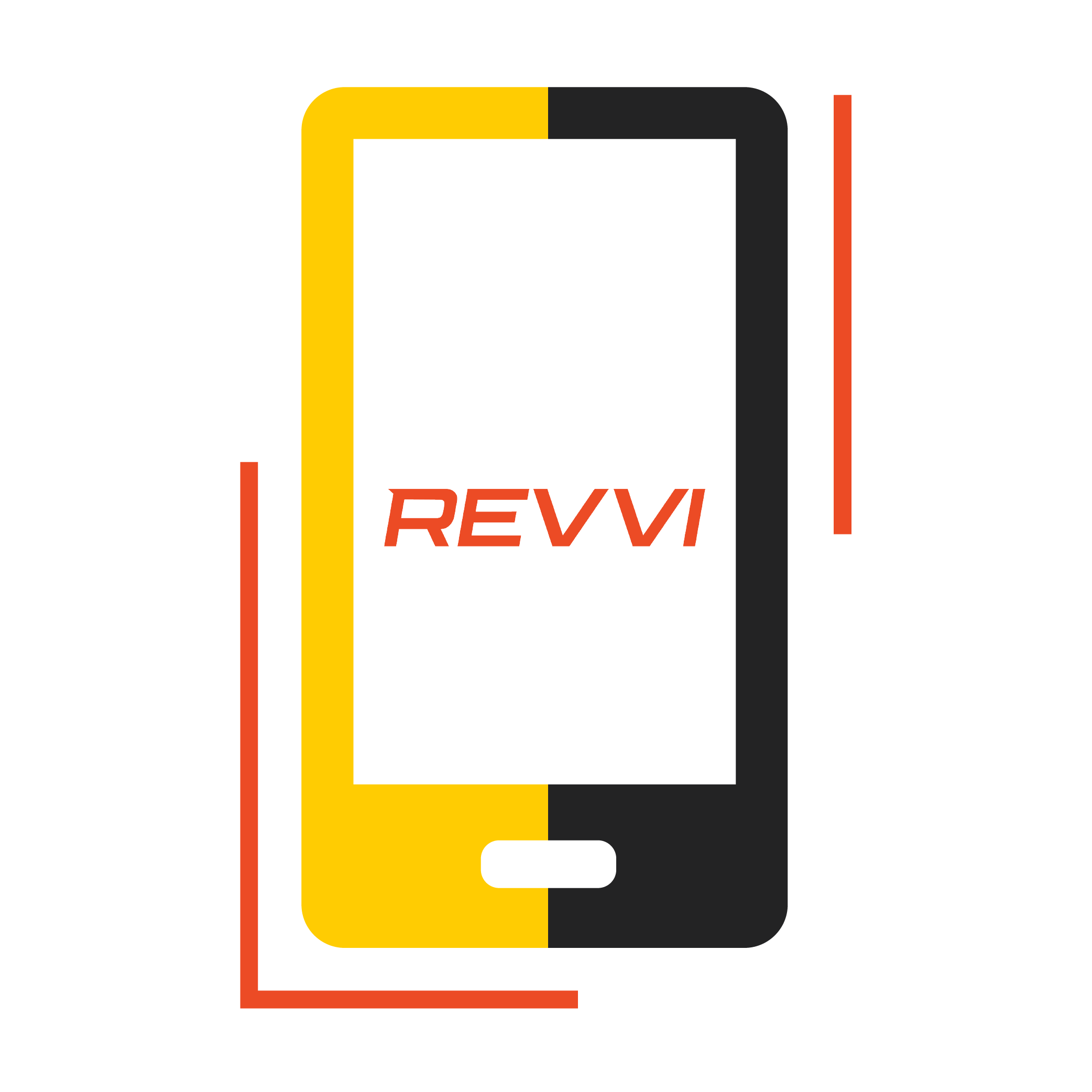Cellphone displaying Revvi Mobile App